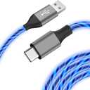 Light-Up USB-C Charging Cable, 3.3ft - Fast Charging Cord Type-C - Compatible with iPhone 17/16/15/Pro/Plus/Pro Max, Galaxy S24/S23/S22/S21/S20, iPad, Pixel, and More (Blue)