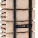 STWWO Towel Racks for Bathroom, Bathroom Towel Storage Wall Mounted 30 inch with Shelf Can Holds 6 Large Towels, Wall Towel Rack for Rolled Towels, Black