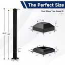 Egadis 2.56 in x 2.56 in x 45 in Aluminum Railing Post with Screws | 10mm Thickend Welded Base, Textured AAMA2604 Powder-Coated Finish Railing Post for Decks, Porches & Balconies(1x 45in Post)