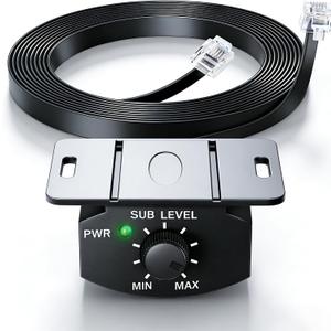 Universal Bass Control Knob, 16.4ft Extension Copper Core Cable with 4-Pin Subwoofer Volume Control, Easy Install,Compatible with Most Car Amplifier