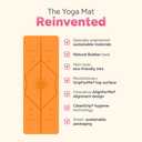 Liforme Travel Yoga Mat - Patented Alignment Design, Advanced Non-Slip Grip | Eco-friendly, Non-Toxic, Sweat-Resistant, long, wide, 4.2mm thick mat for comfort, recommended for Hot Yoga, Free Yoga Bag, Orange