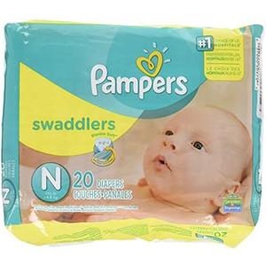 Pampers Swaddlers Diapers, Newborn (Up to 10 lbs.), 20 Count
