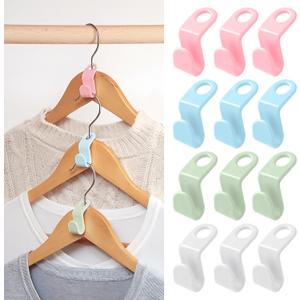 100 PCS Space Saving Hanger - Space Saver Clothes Hanger Connector with Stacking Hooks and Heavy Duty Cascading Connection