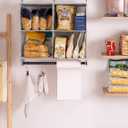 StorageWorks Hanging Closet Organizer with Metal Rod, 4-Section Closet Organizers and Storage, Collapsible Hanging Shelves for Closet, Bedroom, Kids Dorm Room, RV Camper, Gray and White