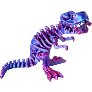 FunisFun 3D Printed Dragon with Articulated Bones for Adult, 3D Printed Dinosaur Fidget Toys Decor for Stress Relief (Blue-Purple, 1P)