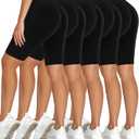 Diu Life 5 Pack High Waist Biker Shorts for Women - Buttery Soft 8" Womens Shorts for Workout, Yoga, Athletic, L/XL