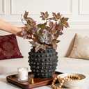 DN DECONATION Rustic Farmhouse Vase, Textured Boho Vase for Home Decor