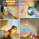 2 x Window Privacy Film with Cutting Grid, Non-Adhesive Stained Glass Window Film Decorative, Static Cling Privacy Window Film (Leaf Rainbow,17.5 X 78.7 inch)