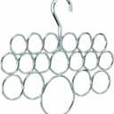 iDesign Axis Metal Loop Scarf Hanger, No Snag Closet Organization Storage Holder for Scarves, Men's Ties, Women's Shawls, Pashminas, Belts, Accessories, Clothes, 18 Loops ,0.3" x 9.9" x 11.2", Chrome