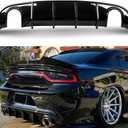 Rear Diffuser Compatible with 2015-2023 Dodge Charger, Rear Bumper Lip Splitter Fit for SRT Hellcat Scat Pack 392 GT R/T Daytona (Glossy Black)