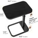 Adjustable Height TV Tray Table with Bumper Rounded Corner Design & Flip-top Side Table for Bedroom, Living Room, Bathroom and Study, End Table for Eating, Dinner or Laptop, Black
