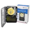 Intermatic T101 24-Hour Mechanical Timer Switch - 120V SPST, Indoor Metal Enclosure, Heavy Duty, Manual Override, 40 Amp - Ideal for Lights, Pumps, Fans, and HVAC Systems