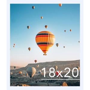 JCJMY 18x20 Picture Frame White for Poster Photo Picture, Horizontal and Vertical Formats for Wall Hanging, 18 x 20 Wall Gallery Poster Photo Frame for 18 by 20 Photos Posters, White