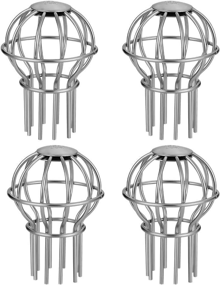 Gutter Guard 2 Inch 304 Stainless Steel Filter Strainer Fits for 1.7" ~ 2.6" Round Downspout, Stops Leaves Seeds and Other Debris Gutter Cleaning Tool  4 Pack