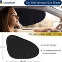 2-Pack Car Side Window Sun Shade | Black Gel Electrostatic UV Protection Sunshade | Universal Fit 99% Vehicles | Foldable Car Shades
