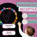 YOUNGJQ Magnetic Arch Wall Decal, Magnetic Chalkboard for Wall 39" x 18" Adhesive Backing Wallpaper for Playroom Home(Black)