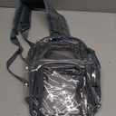 Clear Backpack Stadium Approved 12126 with Breathable Shoulder Straps, Clear Sling Bag for Stadium Work Concert Festival - Grey