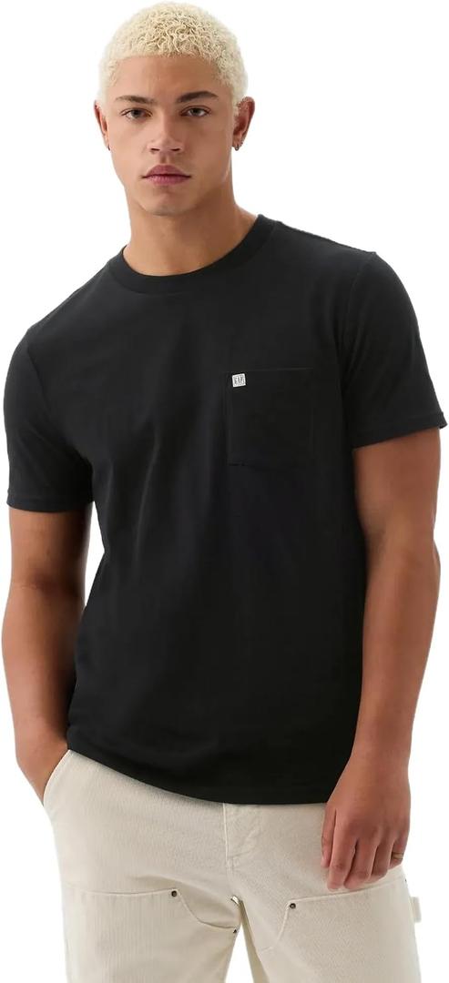 Gap Mens Gap Pocket Tee (Black, M)