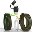 Oyviny 4 Pin 5 Wire Trailer Wiring Harness 22FT for Rewiring Both-Side Taillights, Pure Copper Wishbond Trailer Light Kit 4 Way Flat 5 Wire Plug w/Nylon Net Tube Protection
