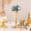 NUPTIO Wedding Floral Centerpieces for Tables: Dusty Blue & White Fake Flower Ball for Weddings Party - 2 Pcs Artificial Rose Arrangements for Birthday Bridal Shower Decorations