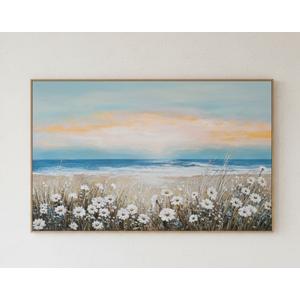 Belmrxne Large Ocean Art White and Blue Canvas Painting Modern Wall Decor Landscape Canvas Wall Art for Living Room Bedroom Dining Room Office Home Decor 30x60 inch