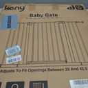 keny 29"-42.5" Baby Gate for Stairs, Auto Close Safety Dog Gate, Pressure Mounted Easy Walk Through Pet Gate for Doorways, Durable Stair Gate, 30" Tall, White