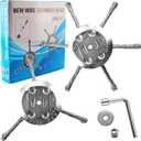 Gashwer 2 Pack 6 inch Steel Wire Rotary Brush Cutter Trimmer Head Sets Weeds Blade Cutter with Universal Adapter Kit Compatible with String Trimmers, Moss Grass Rust Removal, Gardening Lawnmower