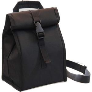 Insulated Foldable Lunch Bag With Ajustable Strap- Lightweight Portable Lunch Box for Men, Women, Office, Work, Picnic, Hiking and Beach (Black(Hard Fabric))