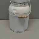 Yoillione Milk Jug, Farmhouse Vase, Decor with Handle - White Metal Vase for Artificial Flowers (Large)