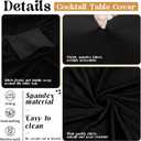 HAISIWLKJ 8 Pack Cocktail Table Covers 32x43 Inch Fitted Stretch Spandex Square Corners Black Table Cover High Top Cocktail Round Tablecloth for Party, Wedding, Birthday, Banquet(Black)