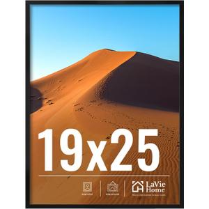 LaVie Home 19x25 Picture Frame for Wall Display, 19x25 Black Picture Frame with HD Plexiglas, 19 x 25 Poster Frame 1 Pack, Display Frame for Vertical or Horizontal, Classic Collection