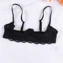 SOLY HUX Women's Sexy Lace Bra Lace Push Up Lingerie Naughty Bras Open Cup Sheer Shelf Corset Tops Nightwear 1/4 Cups (Black, XXL)