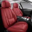 NS YOLO Universal Fit Full Coverage Leather Car Seat Covers for Cars, SUVs and Pick-up Trucks, Car Seat Protector, Automotive Seat Covers Full Set, Car Seat Cushion, Red Seat Cover for 5 Seats