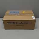 Schooner Beer Glasses 21.5 Oz Set of 4, Extra Large Margarita Glass With 4 Color Clips, Shrimp Cocktail Goblet, Large Stemmed Glasses With Thick Bottom, Crystal Clear Bar Glassware