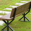 Botaoyiyi Bench Legs 18 Inch Triangle Metal Chair Base Legs with Backrest Bracket Set of 2 DIY Project Suit for Butcher Block countertop, Wood Slab Bench Outdoor, Indoor