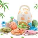 HyDren 12 Pieces Snake Stuffed Animal Snake Plush Toy and Egg Bag Set Cute Plush Snakes with Eggs Soft Realistic Stuffed Toy Gift for Graduation Birthday Halloween Boys Girls
