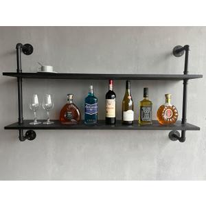 HDDFER Floating Bookshelf Shelves Industrial Pipe Shelving Pipe Shelves Rustic Wall Shelf 48 Inch Farmhouse Book Shelves for Wall Mounted, 2Tier48in