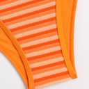 ZAFUL Women's Spaghetti Strap Tankini Swimsuits V Neck Tummy Control Tie Side Thong Bikini Swimsuits 2 Piece Bathing Suits (Orange)