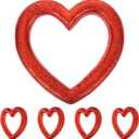 4 PCS Valentine's Day Heart Foam Wreath - 9.8 Inch 3D Red Heart Foam Balloons, Valentine's Day Decorations for Wedding, Party, DIY Crafts, Home Wall Window Decor