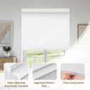 AOSKY Linen Roller Blinds Shades for Indoor Windows Pull Down Cordless Blackout Black Out Window Shade 35.5 Inch Blinds for Home White