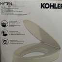 KOHLER 25875-96 Hyten 3" Height, Elevated Soft Close Elongated Toilet Seat, Contoured Seat with Grip-Tight Bumpers, Quick-Attach Hardware, No Slam Toilet Seat, Biscuit