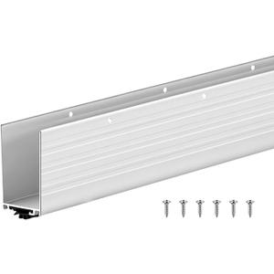 Yaocom 1 Pack U Shape Screw on Under Door Seal 36 Inch Aluminum and Rubber Door Threshold Extension with Draft Stopper for Home Prevents Hot and Cold Air, Dust and Insects, Suitable for 1-3/4 Inch