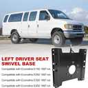 Driver Seat Swivel Base Compatible with Ford Econoline E150 E250 E350 E450 1997-2025 360 Rotation Heavy Duty Rust Proof Seat Swivel Base Mount Plate (Left Side)