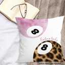 Trendy Cheetah Print Lucky 8 Balls Throw Pillow Covers 18x18, Retro Leopard Preppy Decor Pillow Cases for Teen Girls Dorm Room Bedroom Living Room, Lucky You Feeling Lucky Pillowcases for Bed (Pink-c1)