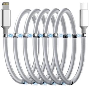 AICase Magnetic Type C to Lightning iPhone Cable Type C Super Organized Charging Magnetic Absorption Nano Data Cable Compatible iPhone 14/13/12/11/Mini/Pro/Max/X/XR/8/SE,iPad Air/Pro/Mini_1