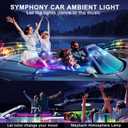 Acrylic Interior Car LED Strip Light with Wireless APP, RGB Dreamcolor 6 in 1 with 175 inches 593 LEDs Fiber Optic Ambient Lighting Kits, 16 Million Colors Sound Active Function Car Neon Lights