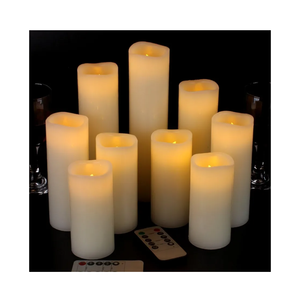 Vinkor Flameless Candles Battery Operated Candles Real Wax Pillar LED Candles with 10-Key Remote and Cycling 24 Hours Timer, 14 Candles