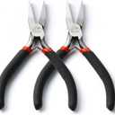 2Pcs Flat Nose Pliers Jewellery Making Craft Plier Repair Tool (4.5 inches)