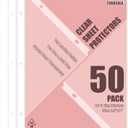 50 Pack Clear Sheet Protectors for 3 Ring Binder, Polypropylene Acid-Free Material, 8.5 x 11 Inch Letter Size, Protector of Your Documents