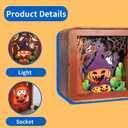 Music Park 3D Wooden Puzzles for Adults Halloween Crafts Haunted Spooky Puzzle Night Light Model Kits to Build Gift for Party and Home Decorations